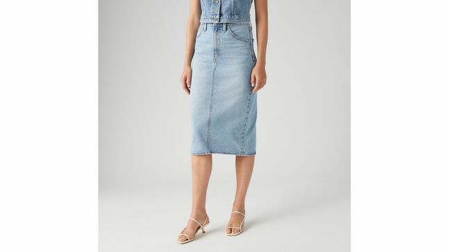 HR BACK SLIT SKIRT RIVETING CLEAN HEM