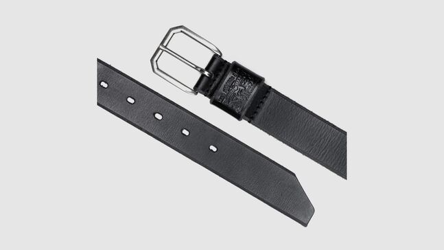 WIDE LOOP TWO HORSE BELT CAVIAR
