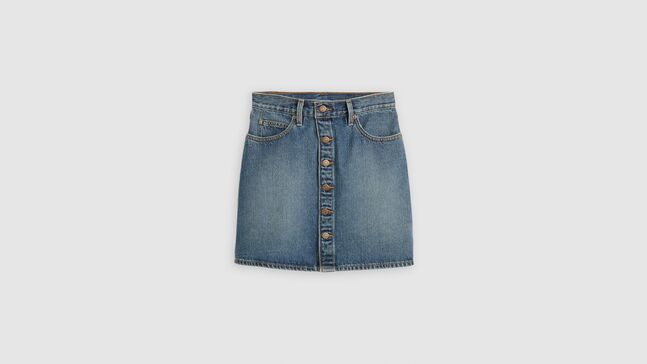 RETRO BUTTON FRONT SKIRT EIGHT TRACK SK