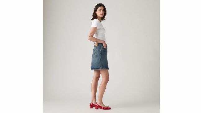 RETRO BUTTON FRONT SKIRT EIGHT TRACK SK