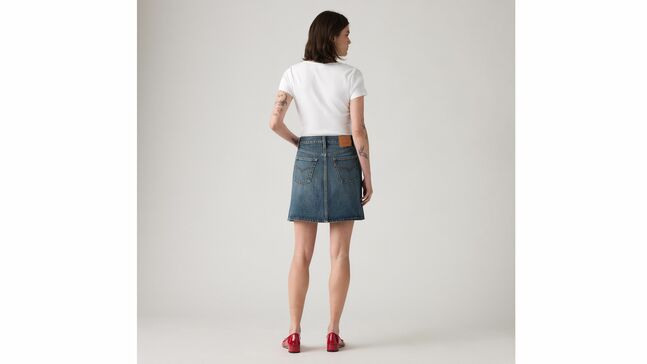 RETRO BUTTON FRONT SKIRT EIGHT TRACK SK