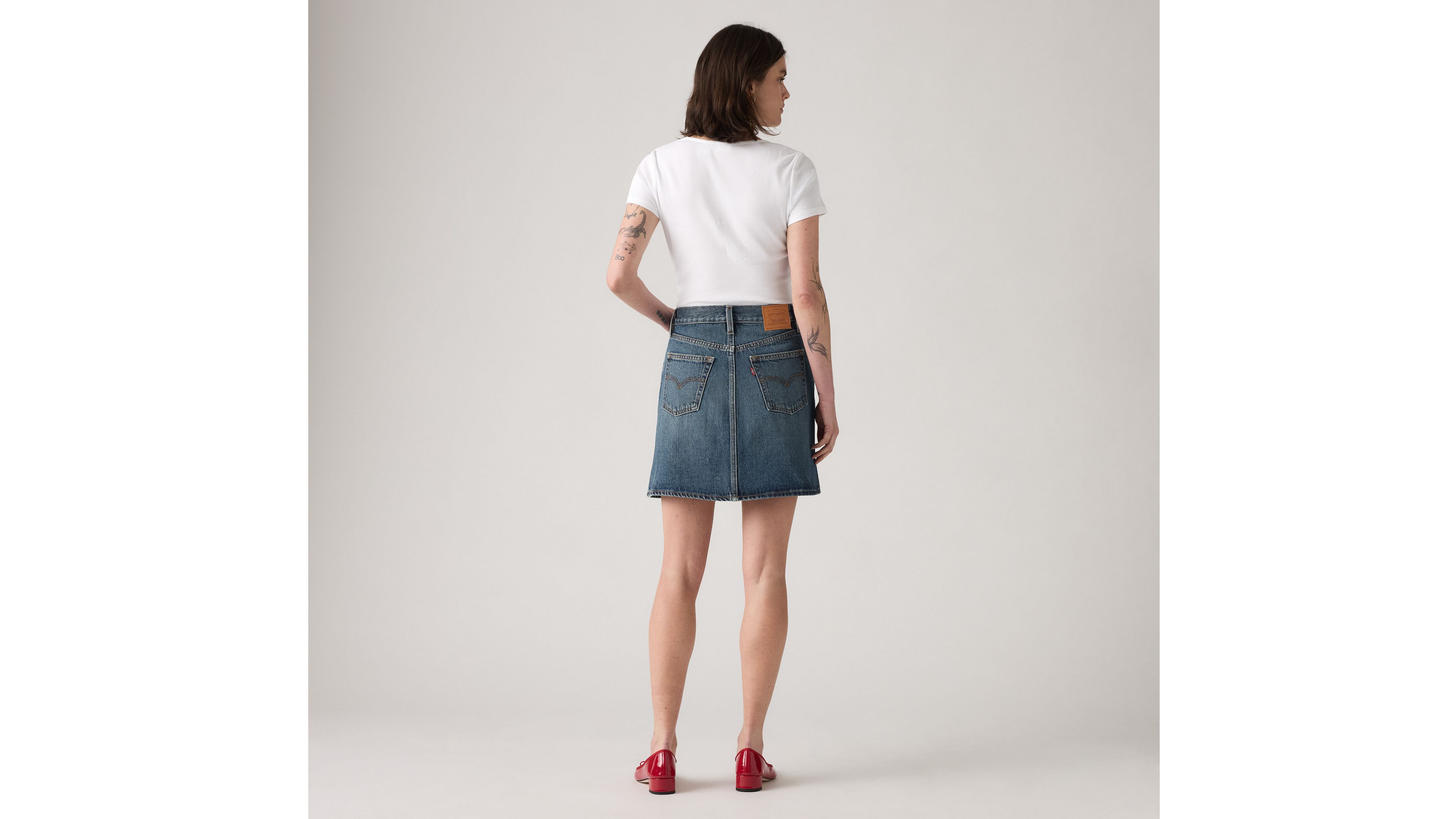 RETRO BUTTON FRONT SKIRT EIGHT TRACK SK