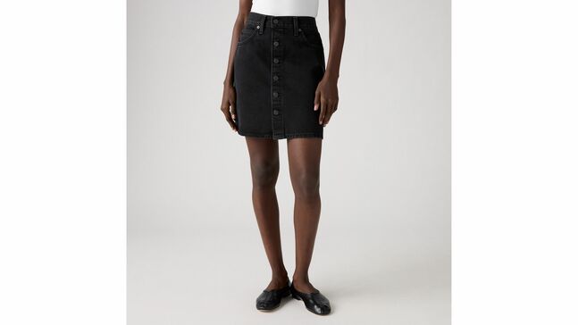 RETRO BUTTON FRONT SKIRT OPEN MIND