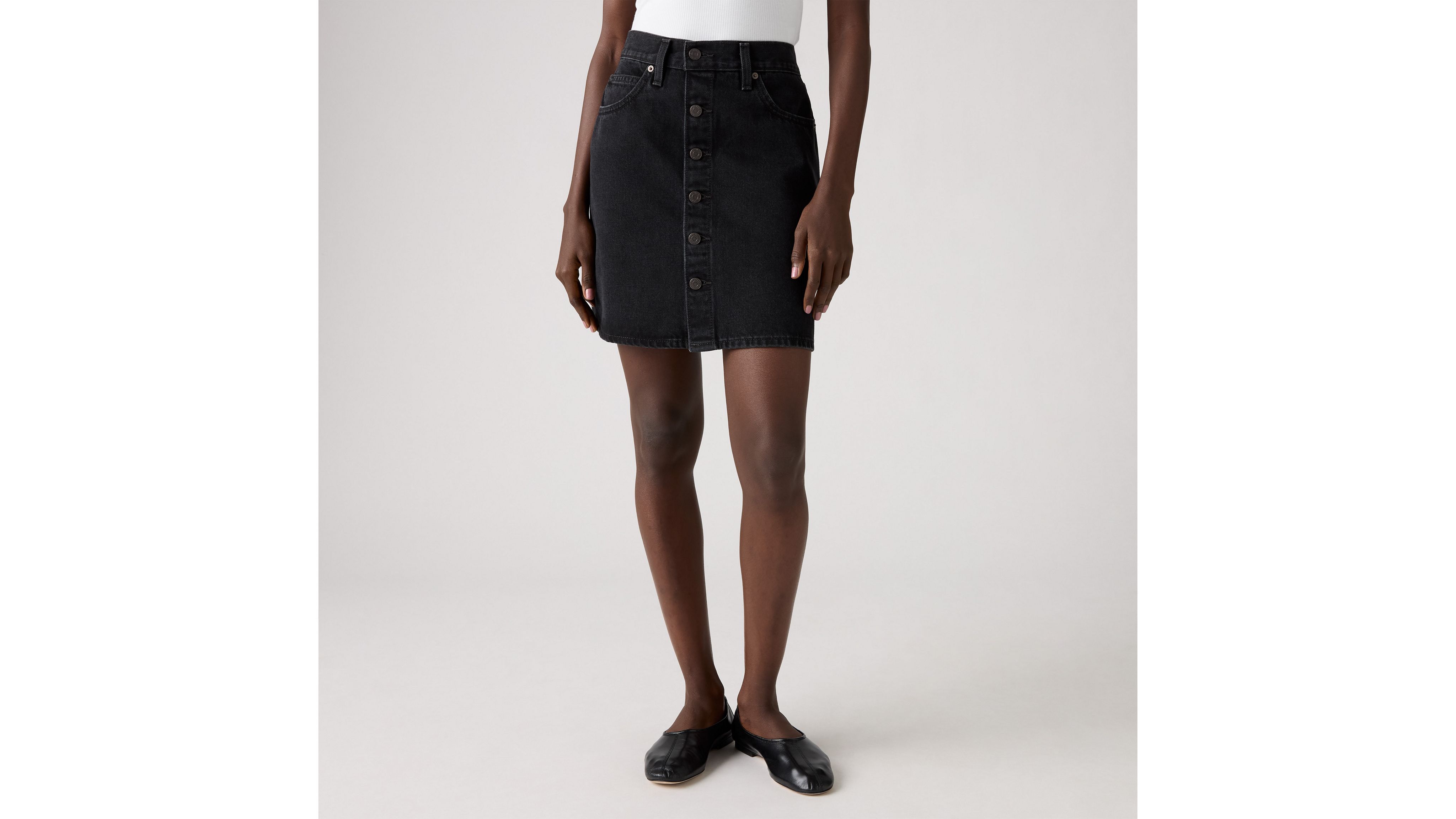 RETRO BUTTON FRONT SKIRT OPEN MIND
