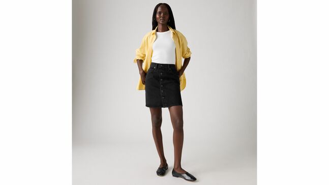 RETRO BUTTON FRONT SKIRT OPEN MIND