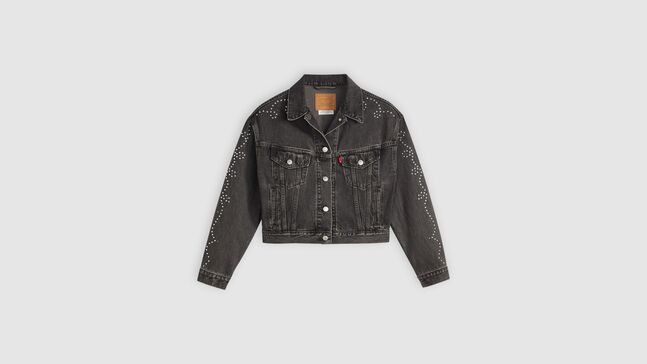 SHRUNKEN 90S NO PLEAT BEJEWELED TRUCKER