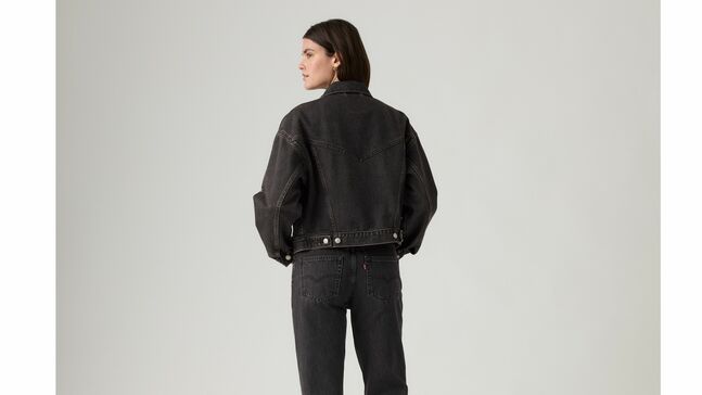 SHRUNKEN 90S NO PLEAT BEJEWELED TRUCKER