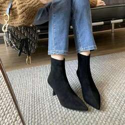 Elegant pointed-toe ankle boots