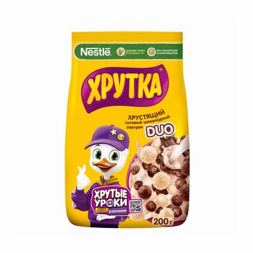 Хрутка Дуо, Кальциар баяжуулсан шоколадтай өглөөний хоол 200гр                                                                                               