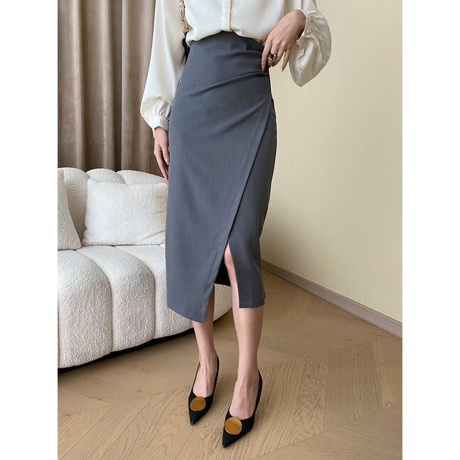 GREY PENCIL SKIRT