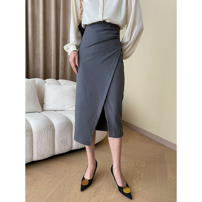 GREY PENCIL SKIRT