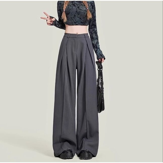 Loose office wide leg pants