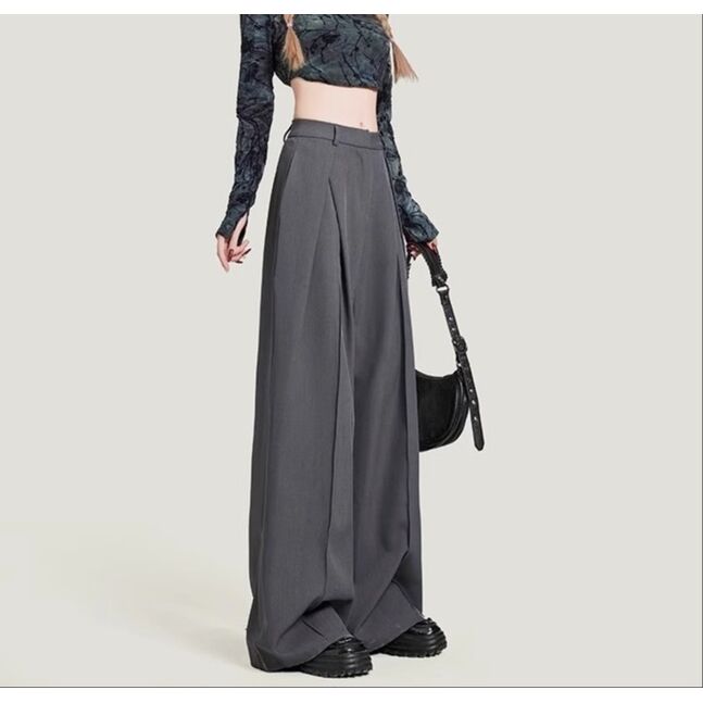 Loose office wide leg pants