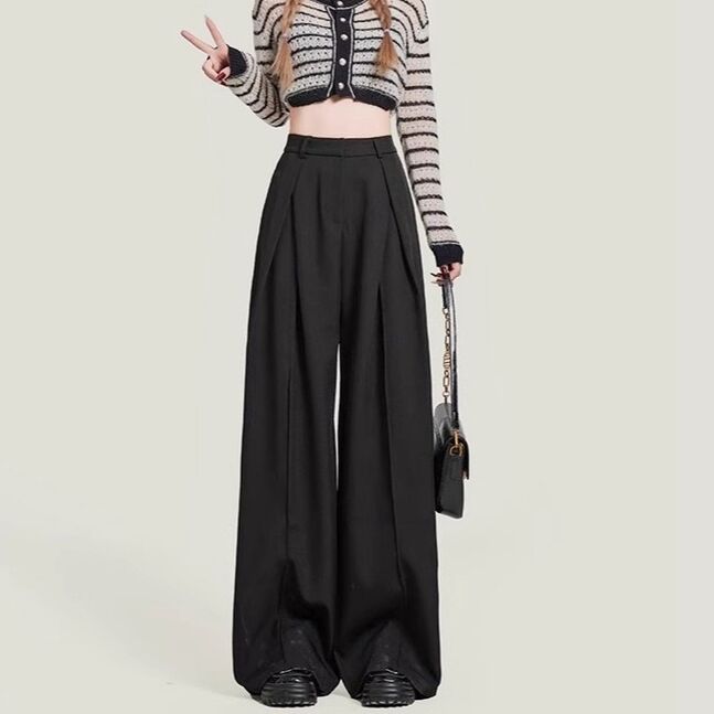 Loose office wide leg pants