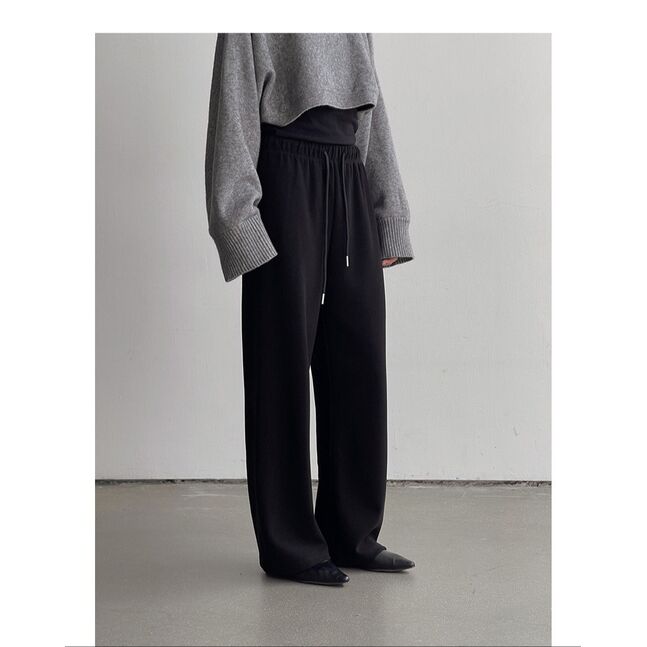 Black wool pants