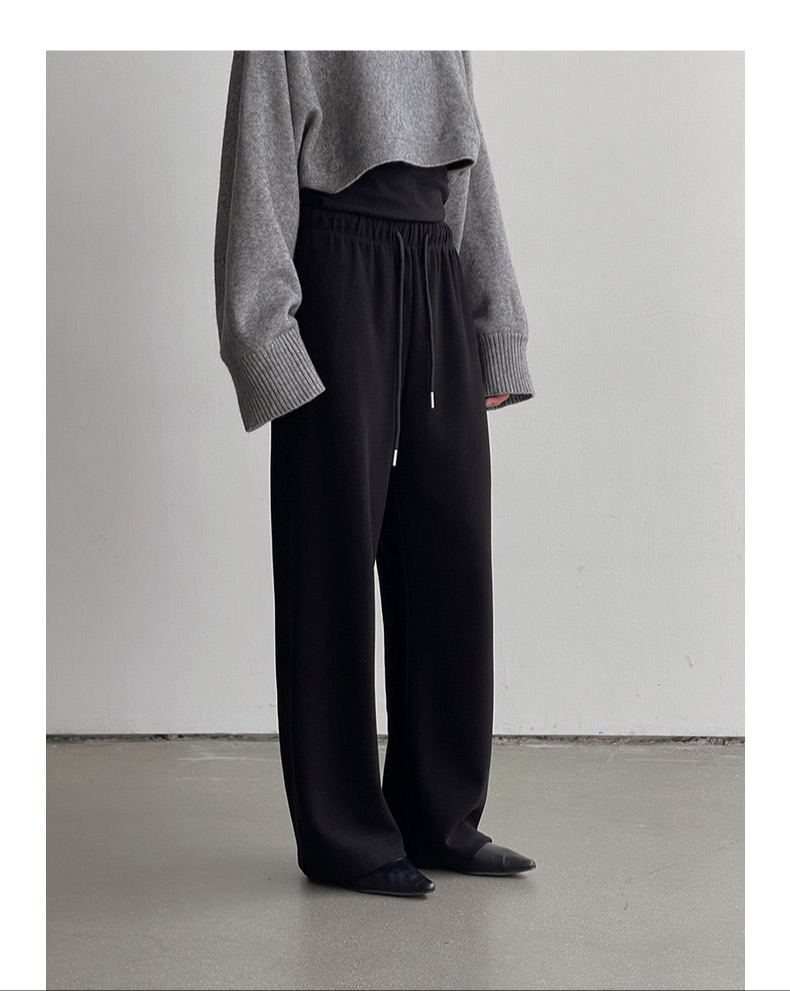 Black wool pants