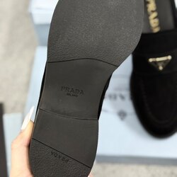 Prada suede loafers black