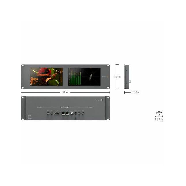 Blackmagic Design SmartScope Duo 4K Rack-Mounted Dual 6G-SDI Monitors