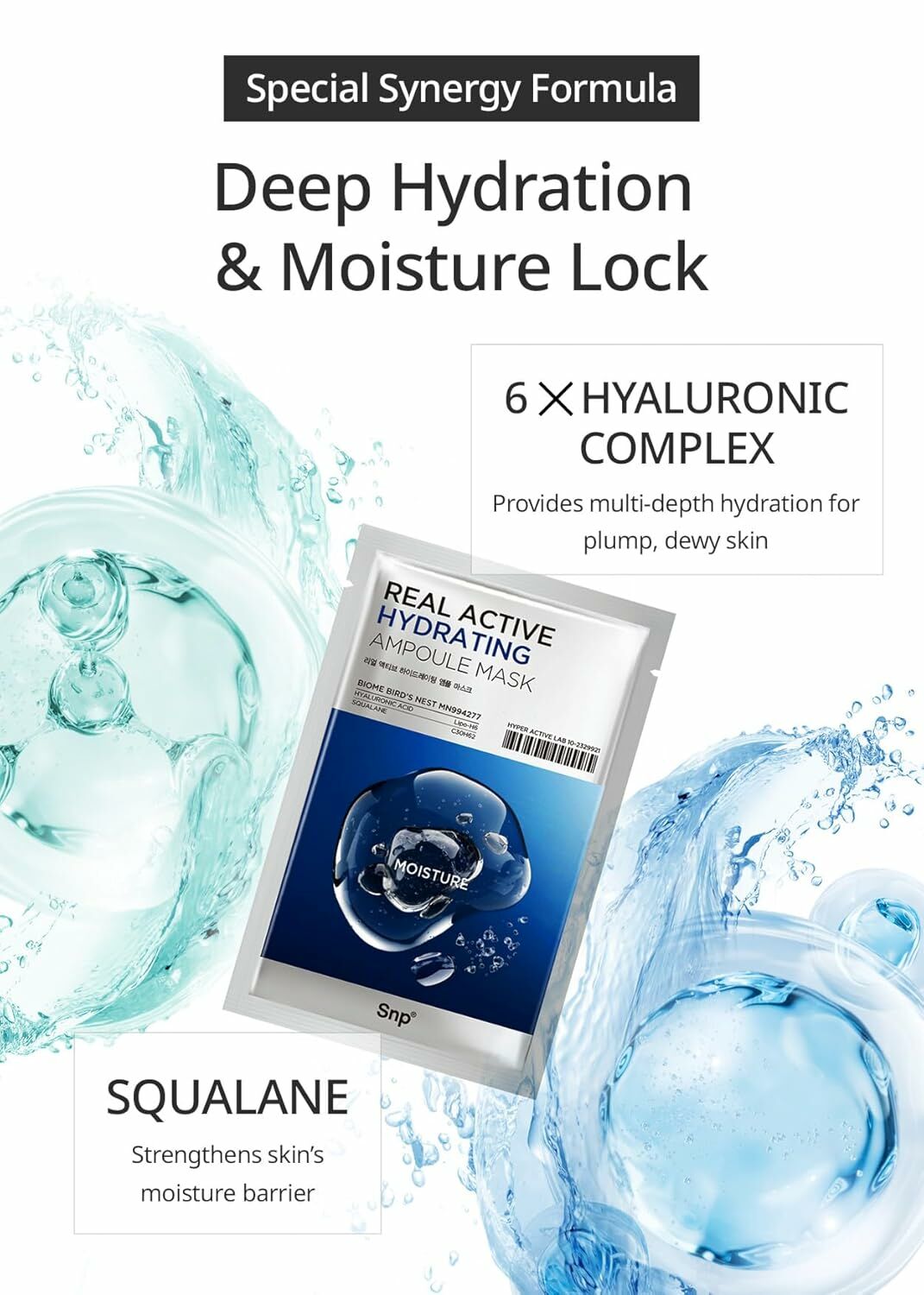 SNP REAL ACTIVE HYDRATING AMPOULE MASK 1PCS