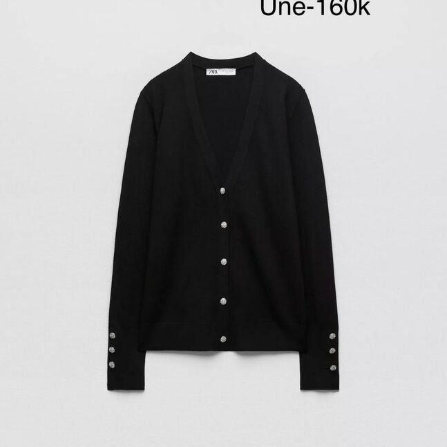 Cardigan with rhinestone buttons