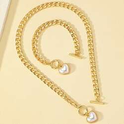 Heart necklace & bracelet lovely