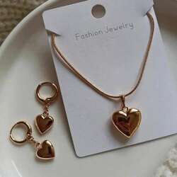  heart necklace & earrings