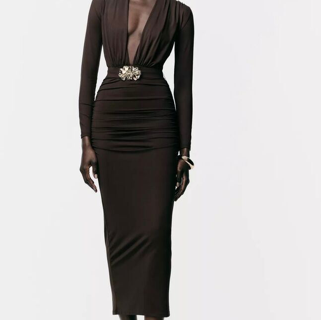 Polyamide dress with hardware