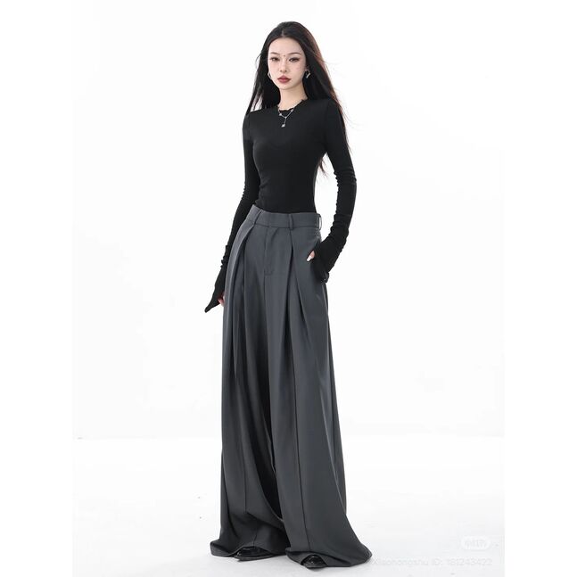 Loose office wide leg pants