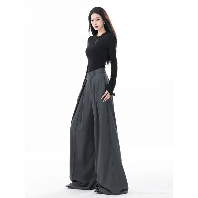 Loose office wide leg pants