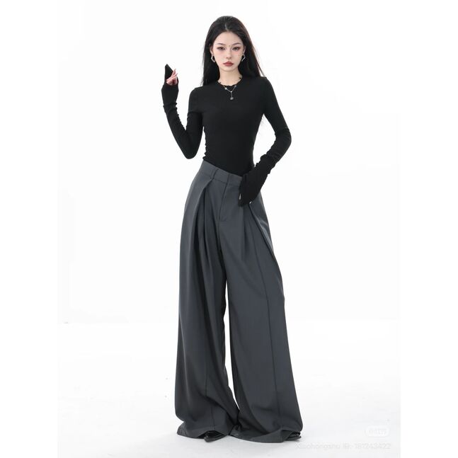 Loose office wide leg pants