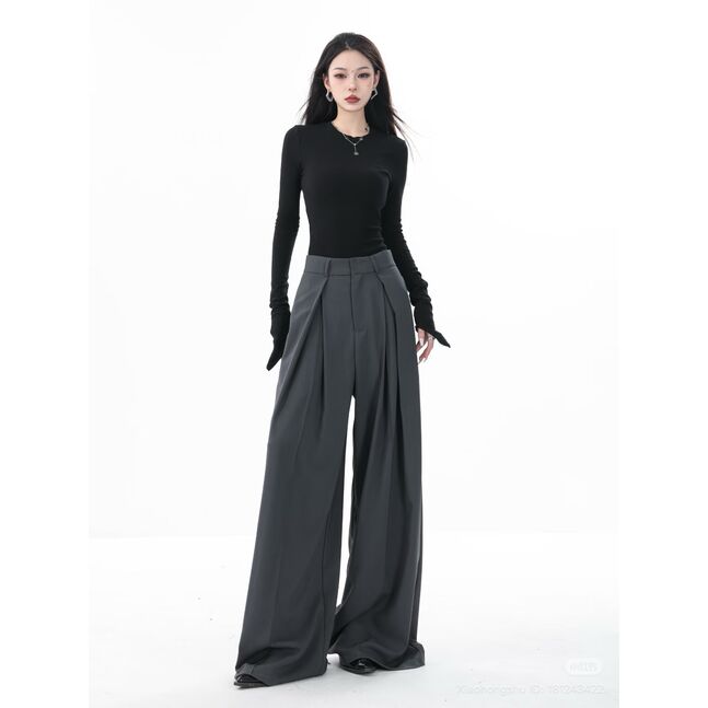 Loose office wide leg pants