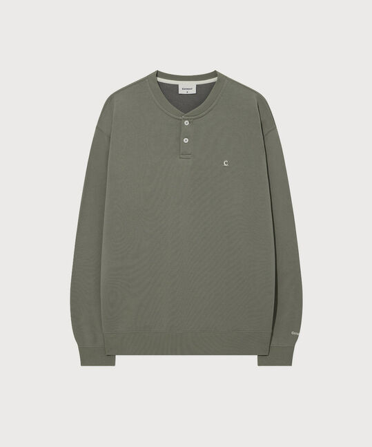 Henley Neck Sweatshirt