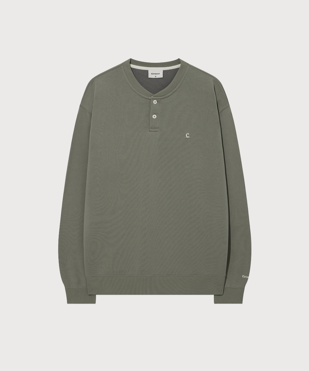 Henley Neck Sweatshirt