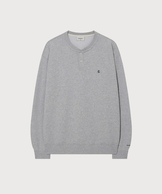 Henley Neck Sweatshirt