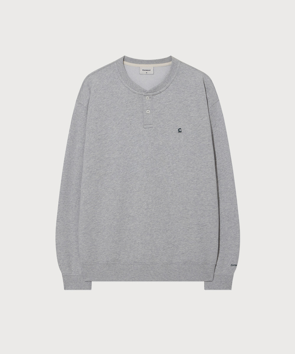 Henley Neck Sweatshirt