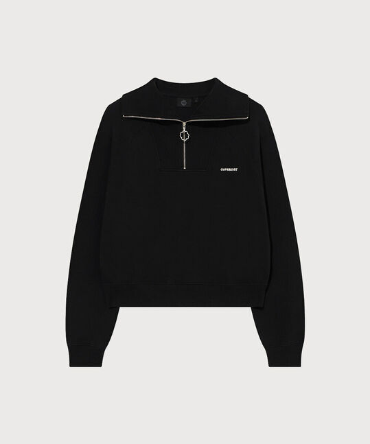 Woman Half Zip Up Sweatshirt