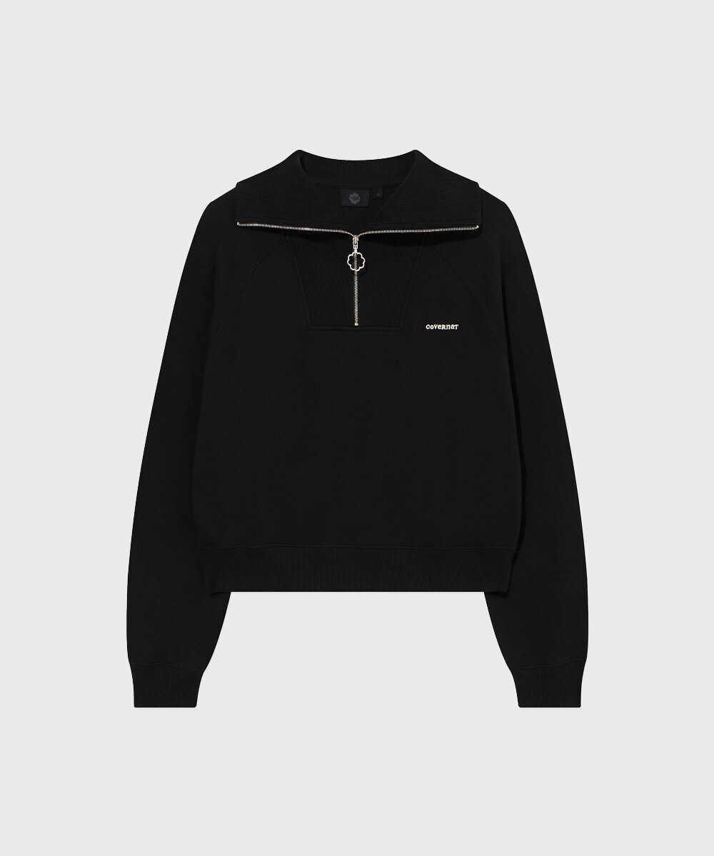 Woman Half Zip Up Sweatshirt