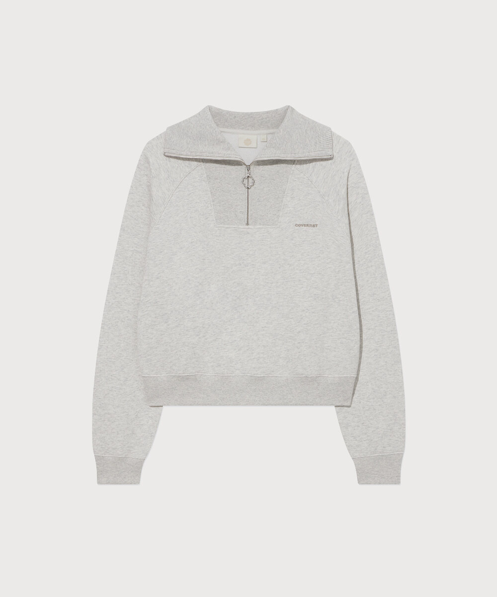 Woman Half Zip Up Sweatshirt