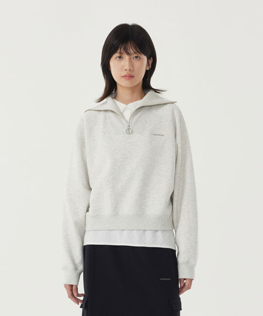Woman Half Zip Up Sweatshirt