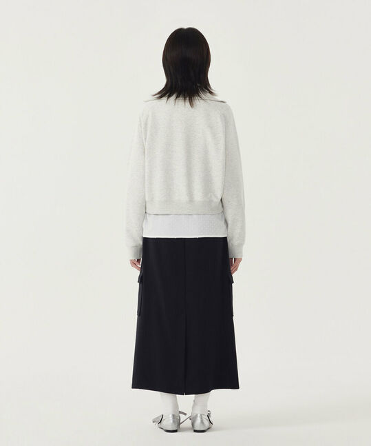 Woman Half Zip Up Sweatshirt