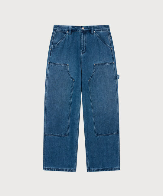 Wide Carpenter Double Knee Denim Pants