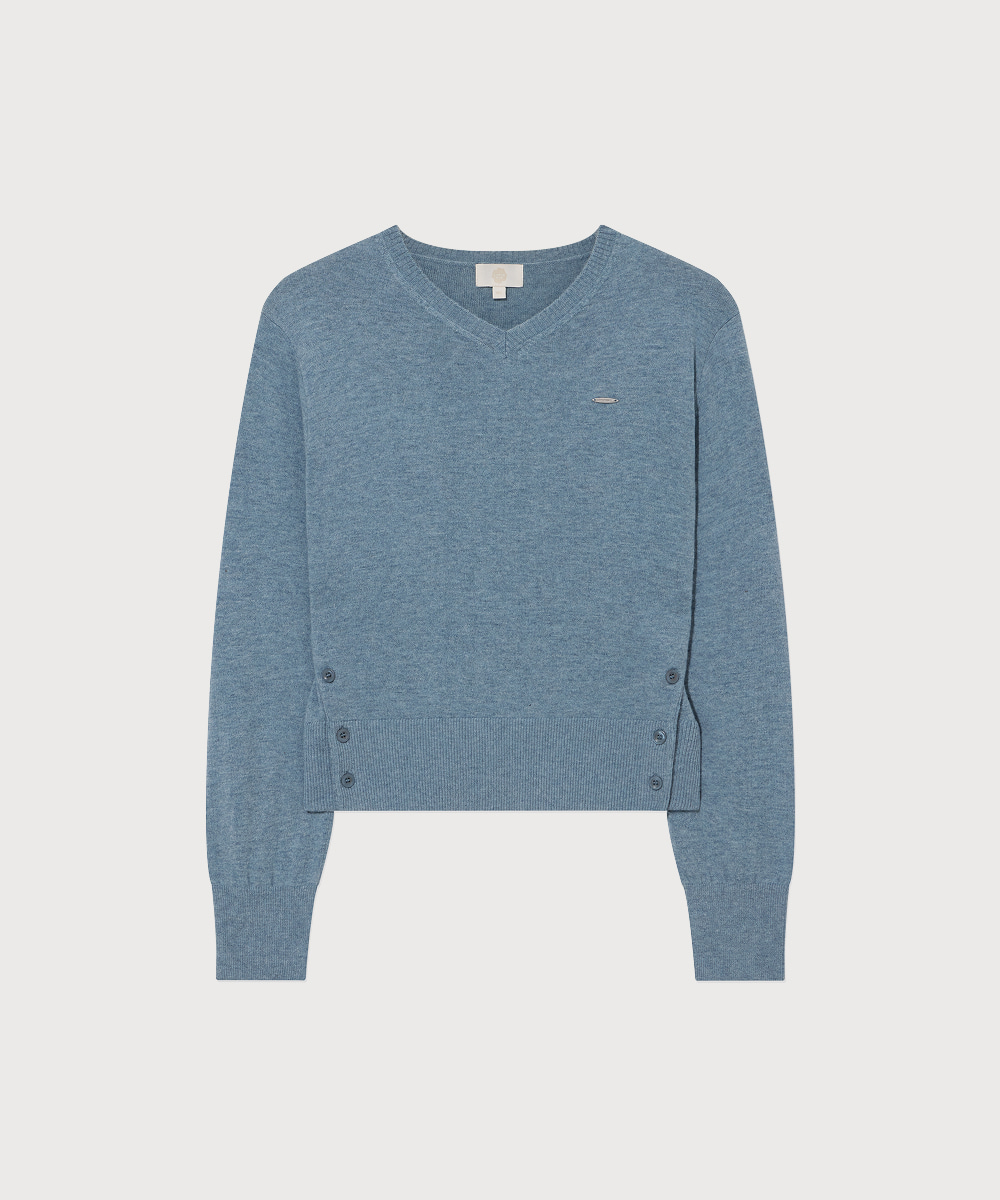 Women V-neck Wool Blend Knit