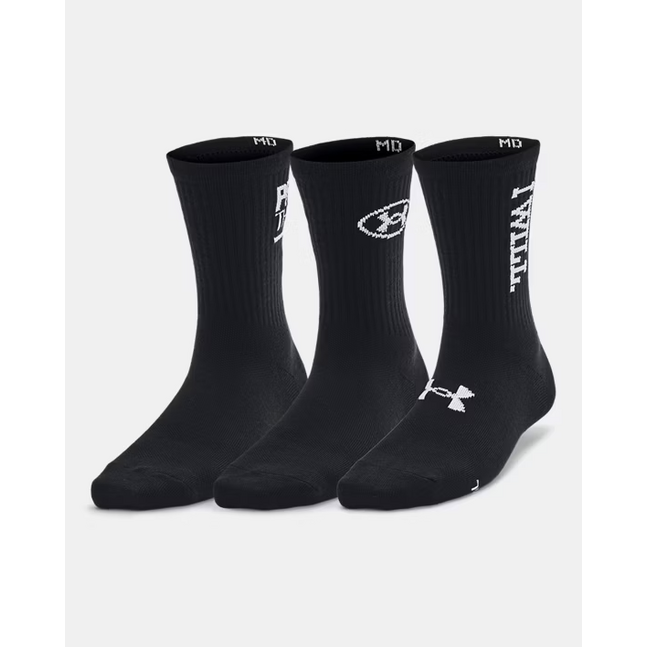 UA Essential Nv Mid Crew 3pk-BLK