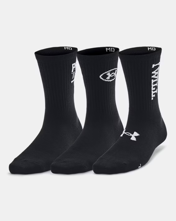 UA Essential Nv Mid Crew 3pk-BLK