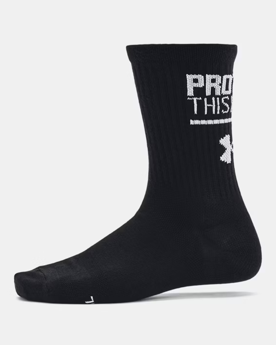 UA Essential Nv Mid Crew 3pk-BLK