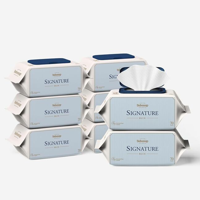 Bebesup Хүүхдийн нойтон салфетка №70 Signature Blue мэдрэмтгий арьсных