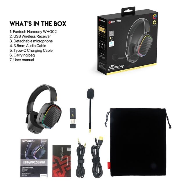 Fantech Harmony WHG02 Multi Platform Wireless Headset White