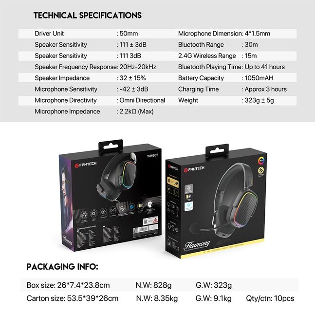 Fantech Harmony WHG02 Multi Platform Wireless Headset White