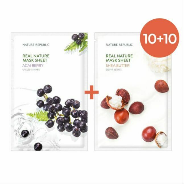 REAL NATURE Асай Жимс + Шиа Мод Сальфеткан Маск  10+10 Үнэгүй