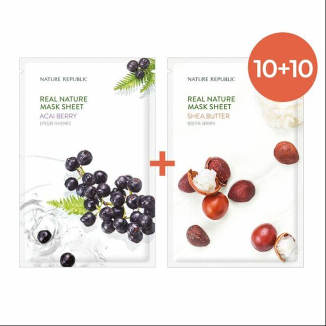 REAL NATURE Асай Жимс + Шиа Мод Сальфеткан Маск  10+10 Үнэгүй